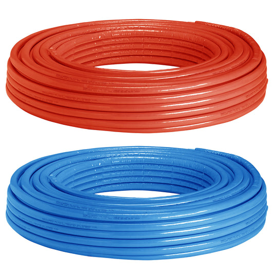 Afbeelding van een Gerpex geïsoleerde buis in rood met afmetingen 16x2 en 6mm, ontworpen voor optimale warmte- en geluidsisolatie in moderne leidingsystemen.